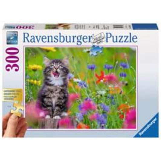 Ravensburger Puzzle Katze im Blumenmeer, 300 Teile