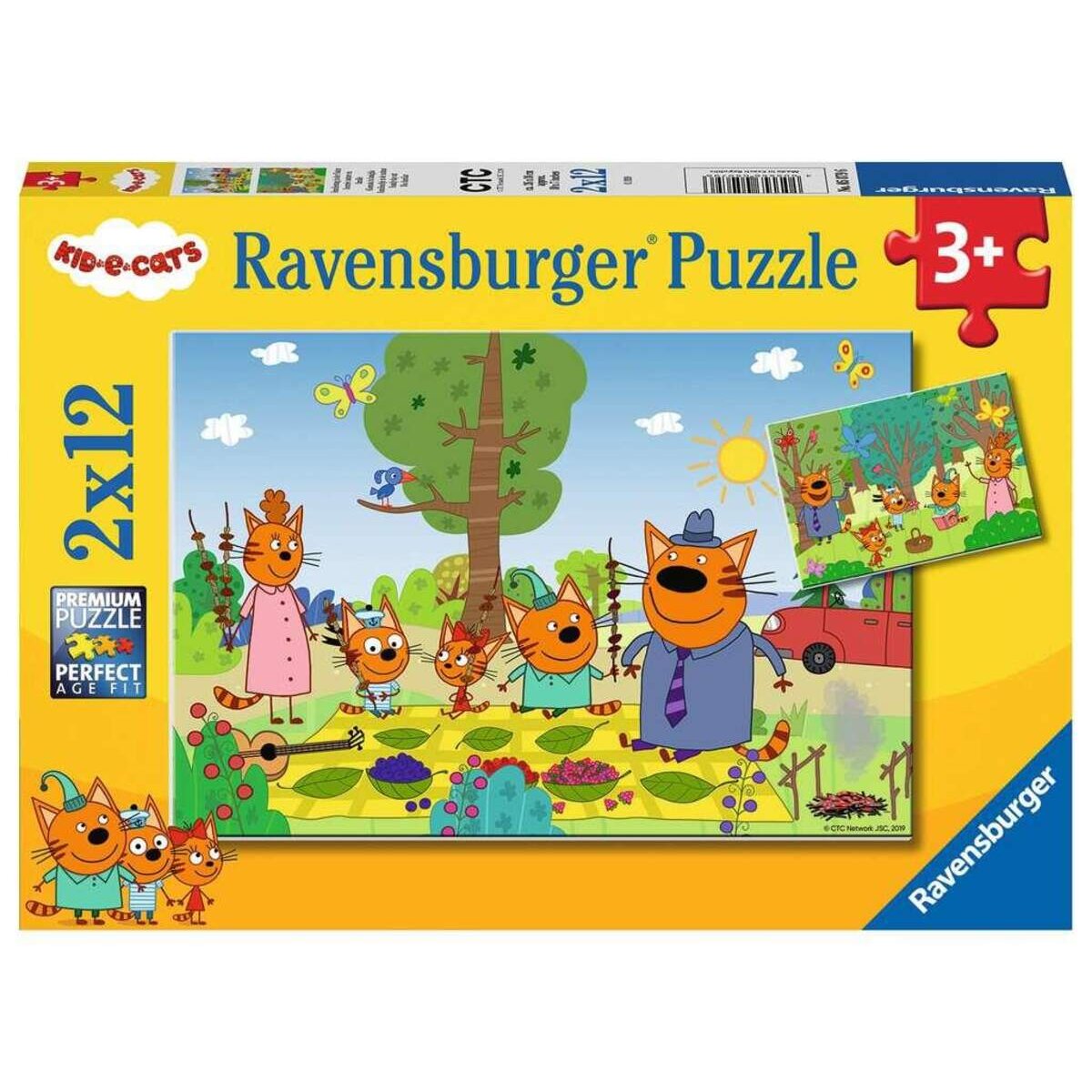 Ravensburger Puzzle Kid-E-Cats Familientag in der Natur 2x12 Teile