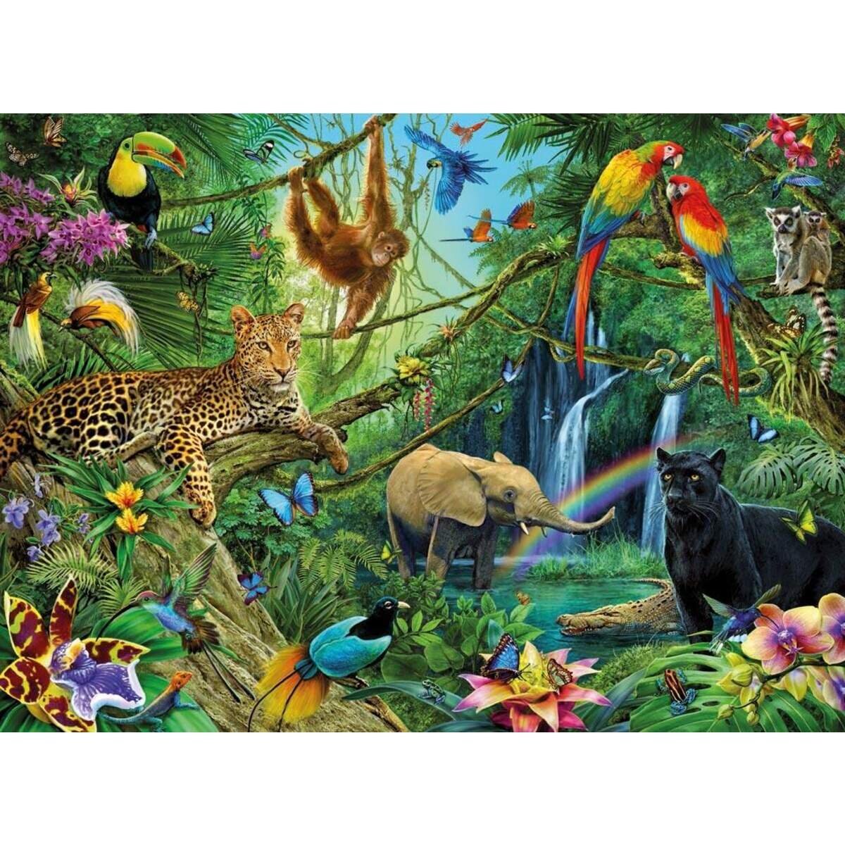 Ravensburger Puzzle Tiere im Dschungel, 200 Teile
