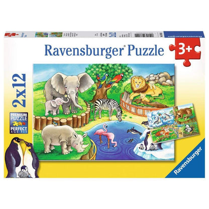 Ravensburger Puzzle Tiere im Zoo 2x12 Teile