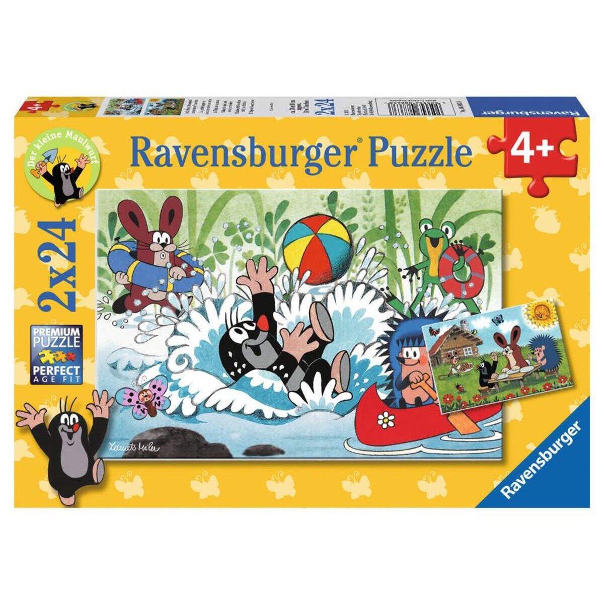 Ravensburger Puzzle Urlaub mit Maulwurf und seinen Freunden, 2 x 24 Teile