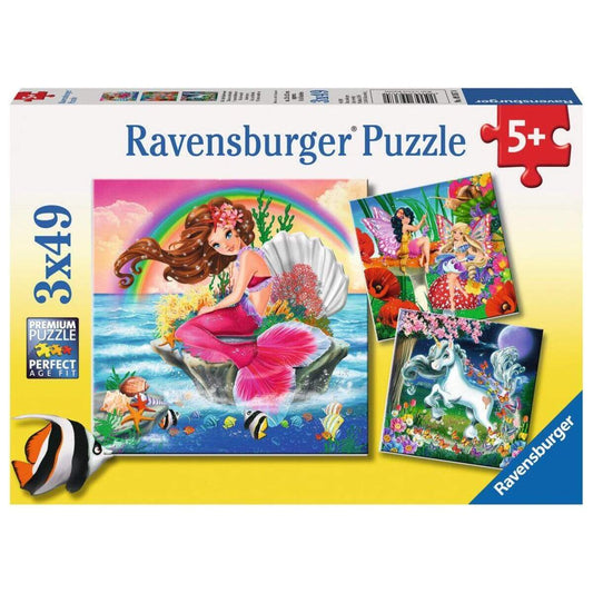 Ravensburger Puzzle Welt der Fabelwesen, 3x49 Teile