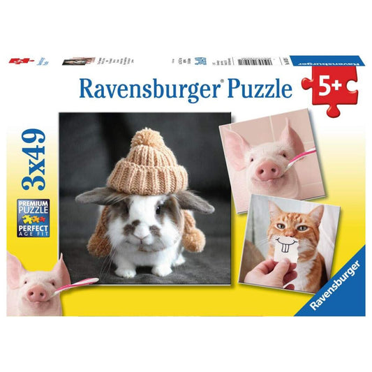 Ravensburger Puzzle Witzige Tierportraits, 3x49 Teile