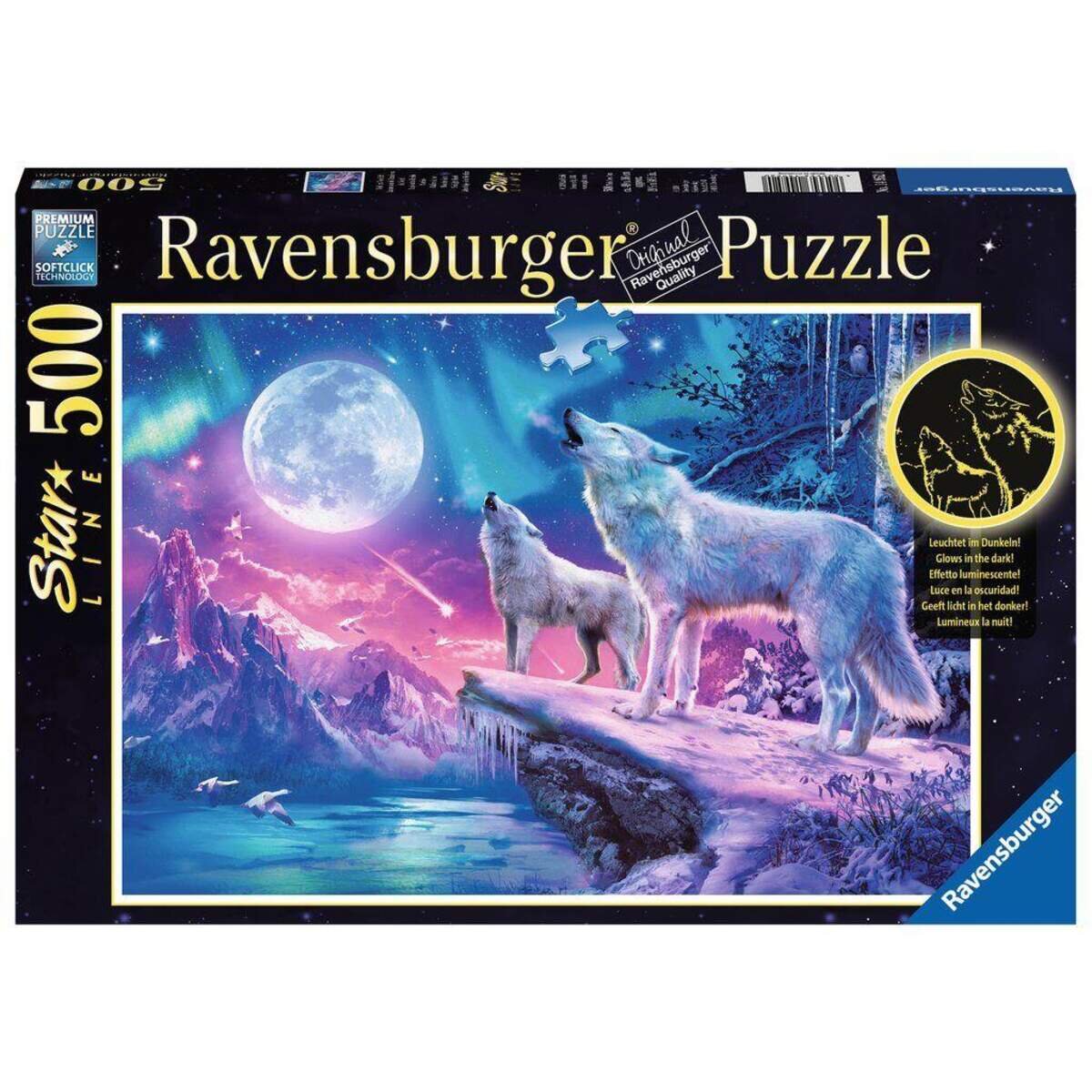 Ravensburger Puzzle Wolf im Nordlicht, 500 Teile