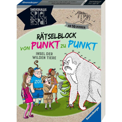Ravensburger Rätselblock von Punkt zu Punkt: Insel der wilden Tiere