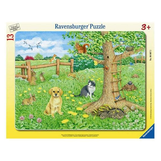 Ravensburger Rahmenpuzzle Tiere auf der Frühlingswiese, 13 Teile