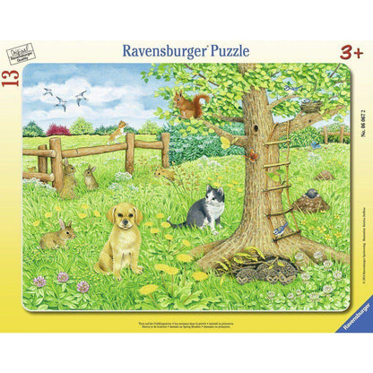 Ravensburger Rahmenpuzzle Tiere auf der Frühlingswiese, 13 Teile