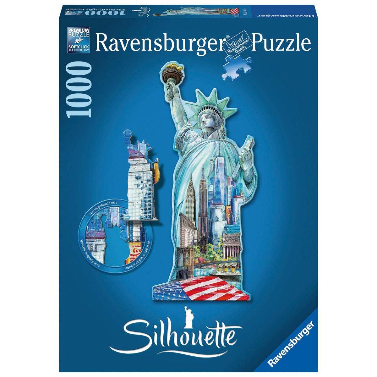 Ravensburger Silhouette Puzzles Freiheitsstatue, 1000 Teile