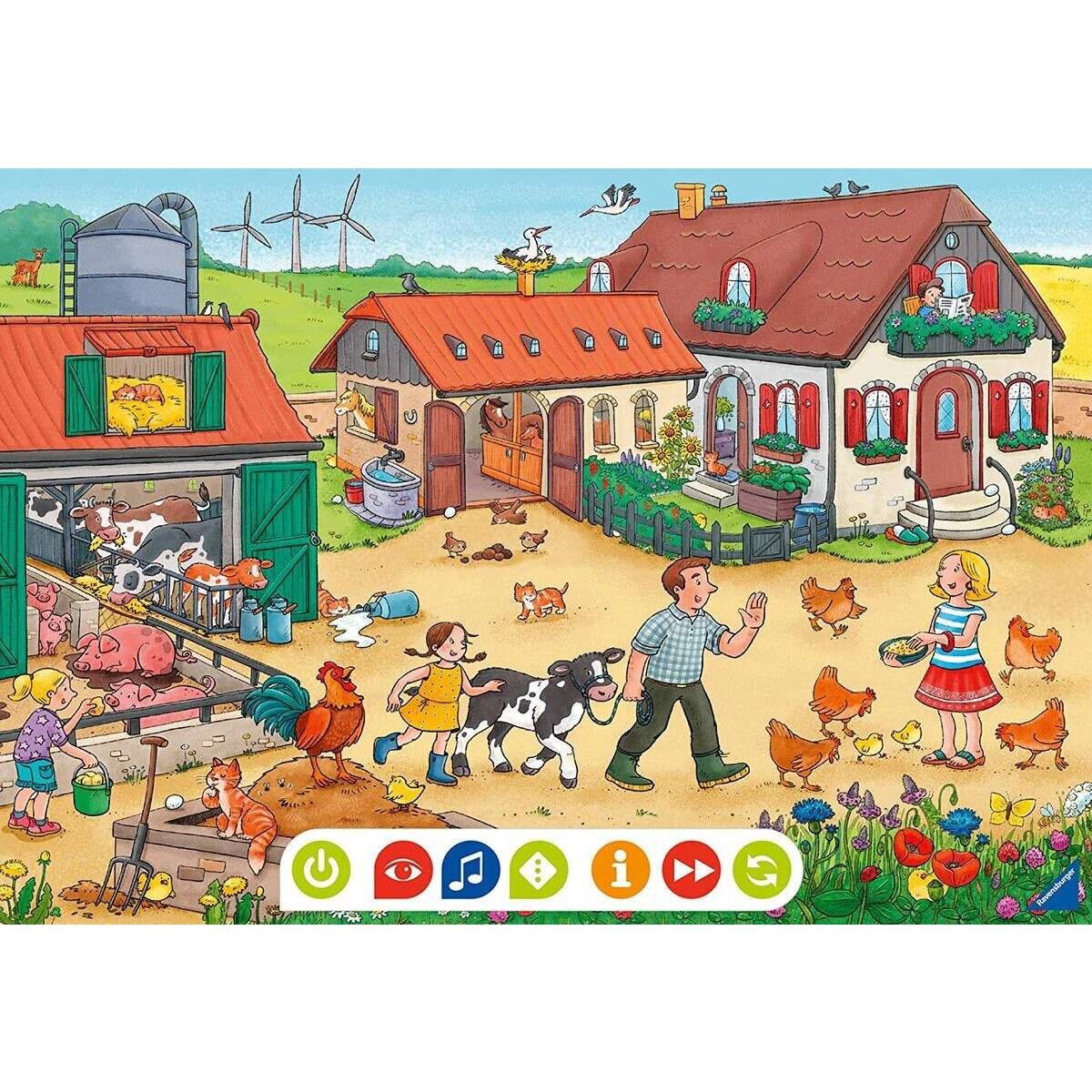 Ravensburger tiptoi Bauernhof Puzzle, 2 x 12 Teile
