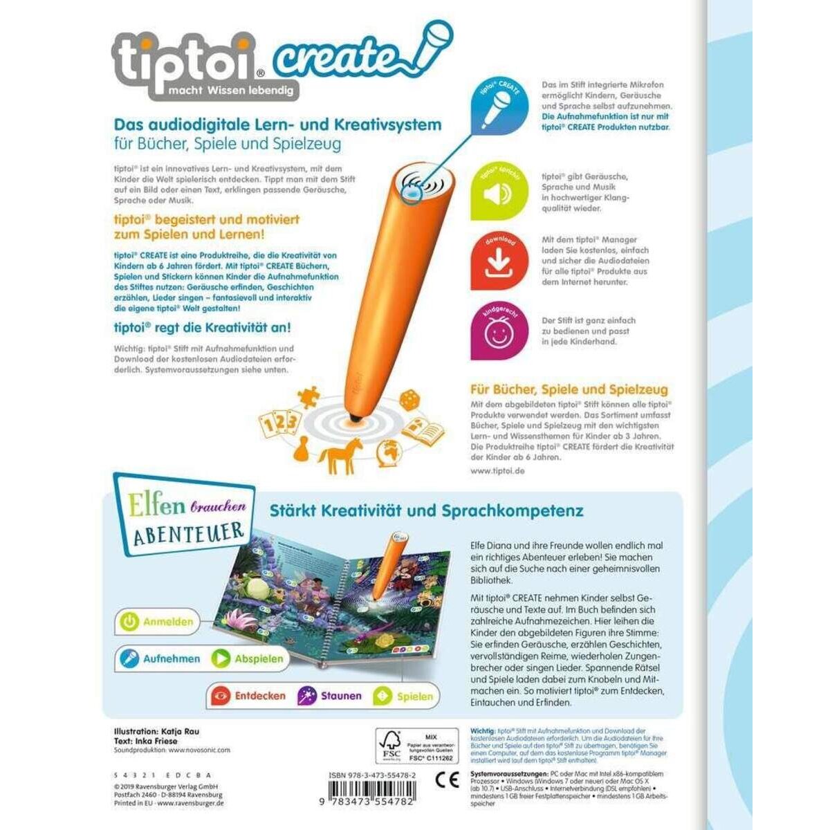 Ravensburger tiptoi® CREATE Elfen brauchen Abenteuer