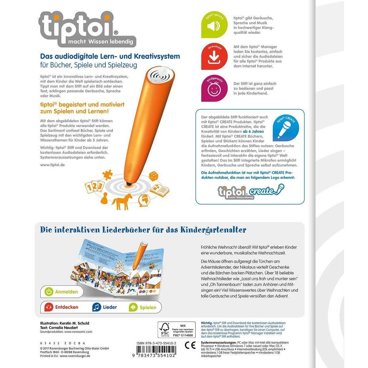 Ravensburger tiptoi® Meine schönsten Weihnachtslieder