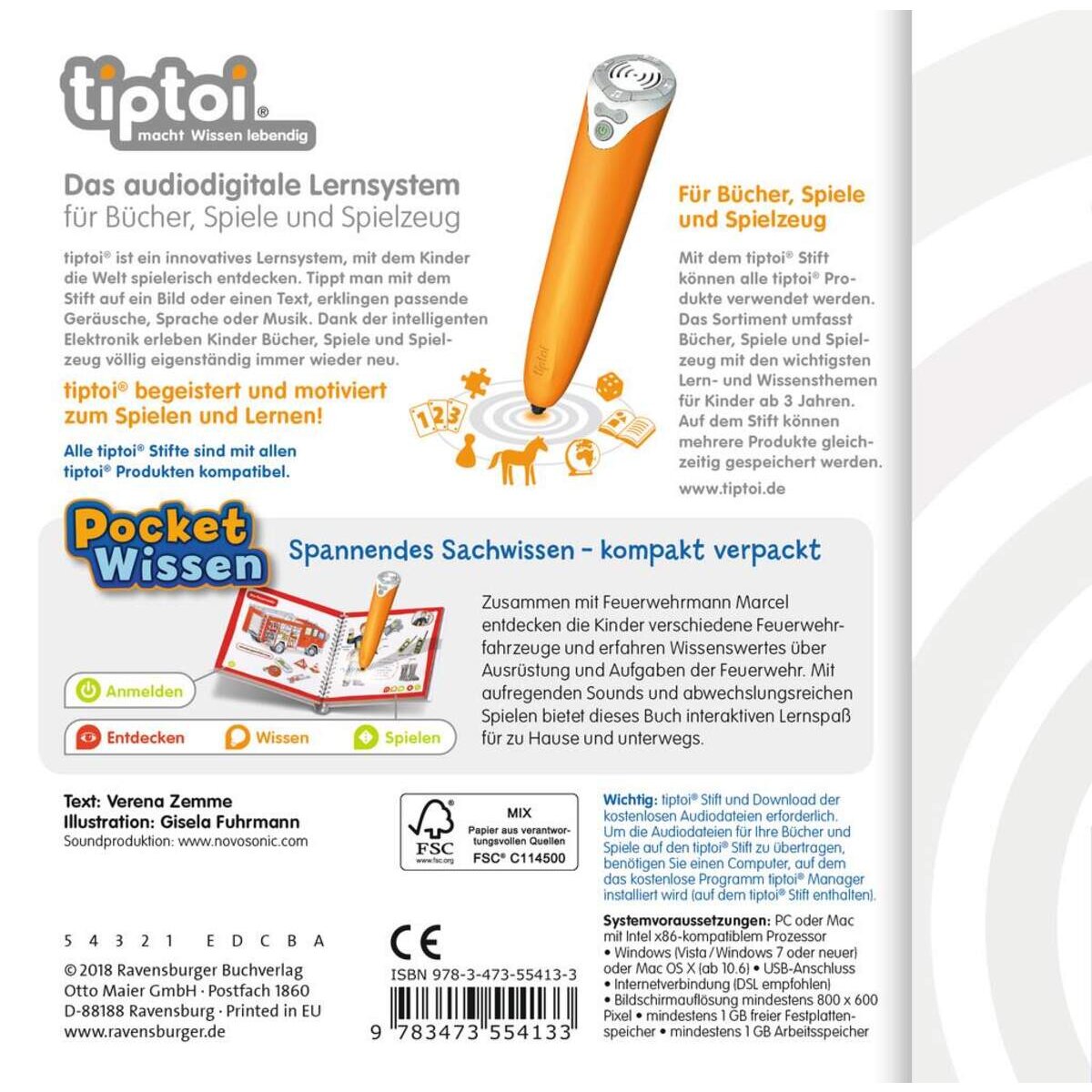 Ravensburger tiptoi Pocket Wissen Feuerwehr