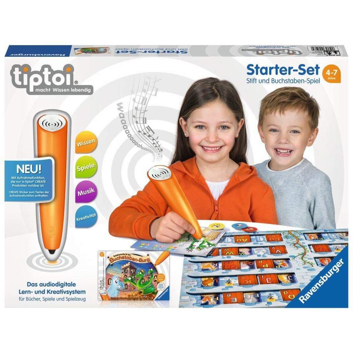Ravensburger tiptoi Starter-Set Stift und Buchstaben-Spiel