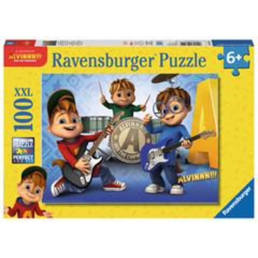 Ravensburger XXL Puzzle Alvin und die Chipmunks, Alvin, Simon und Theodore machen Musik, 100 Teile