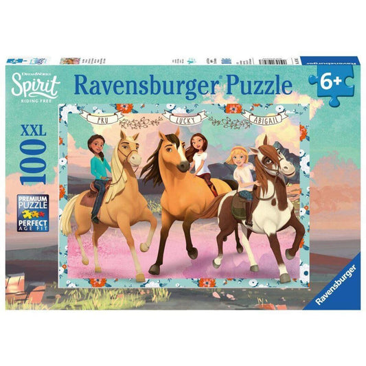 Ravensburger XXL Puzzle Spirit der wilde Mustang, Lucky und ihre Freundinnen, 100 Teile