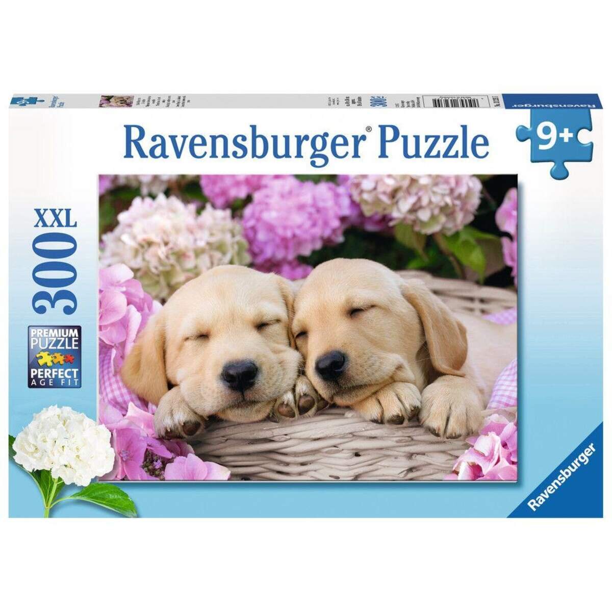 Ravensburger XXL Puzzle Süße Hunde im Körbchen, 300 Teile