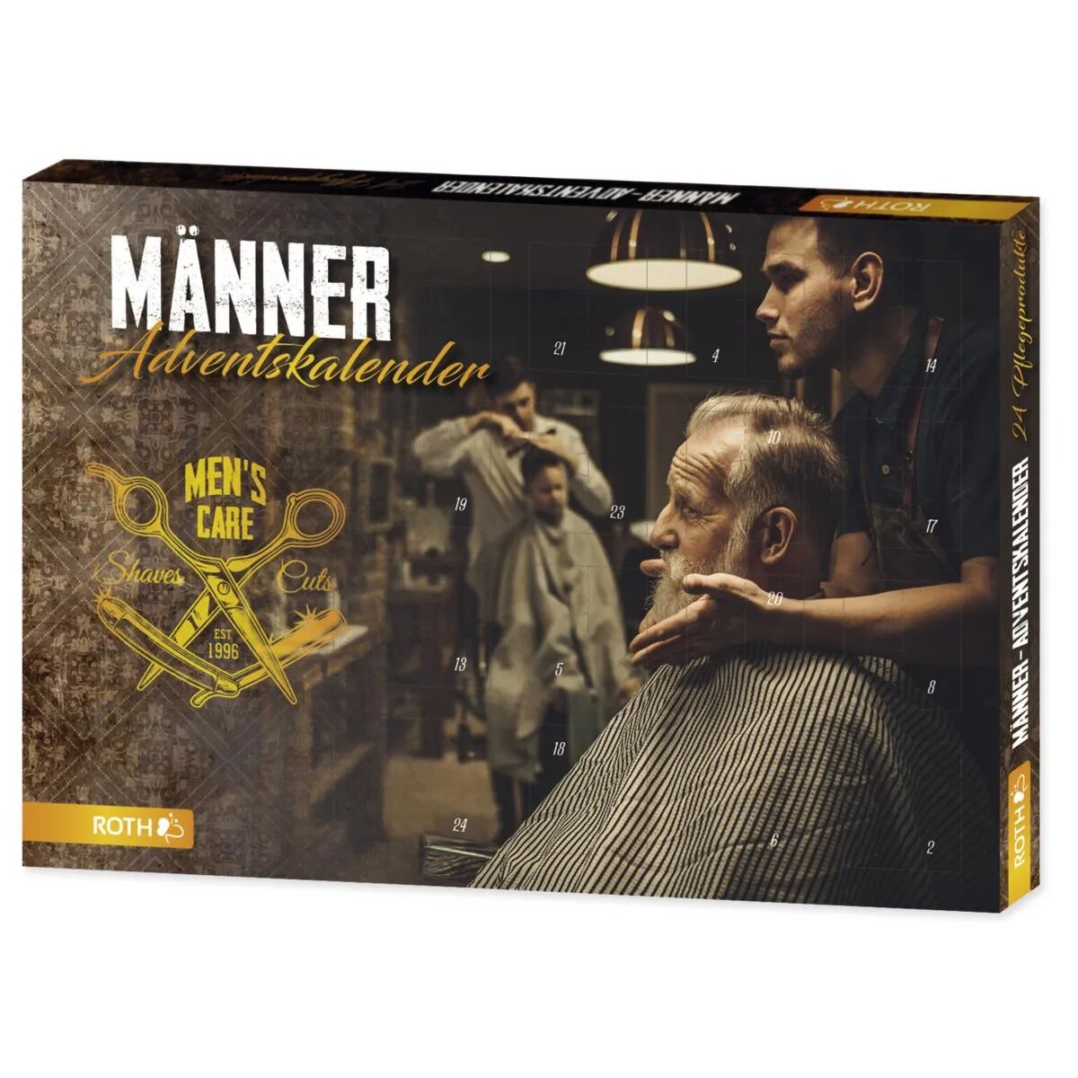 Roth Adventskalender Men's Care Oldschool, 24 Pflegeprodukte für den Mann