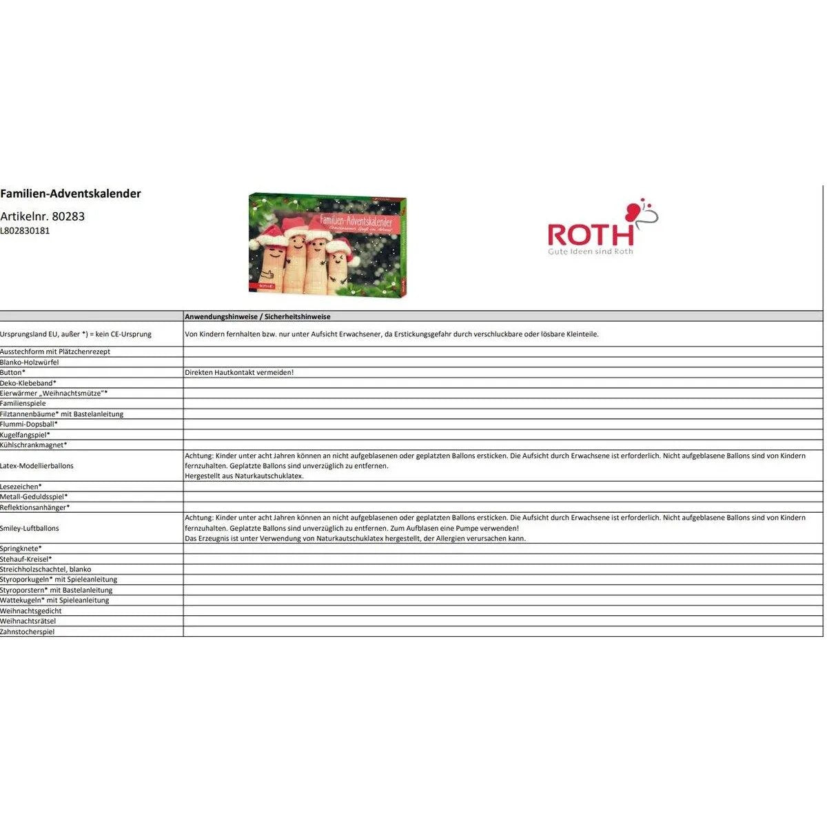 Roth Familien-Adventskalender