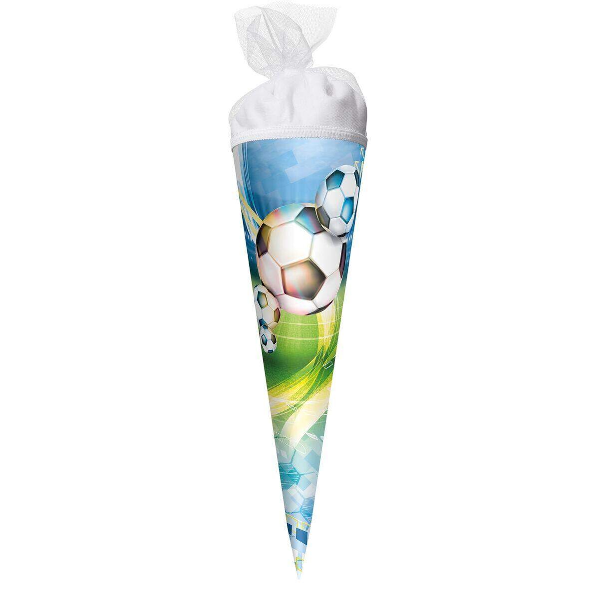 Roth Motiv-Schultüte, Fußball, 50cm, rund, Tüllverschluss