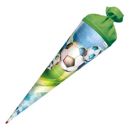 Roth Motiv-Schultüte, Fußball, 70cm, rund, Rot(h)-Spitze, Filzverschluss