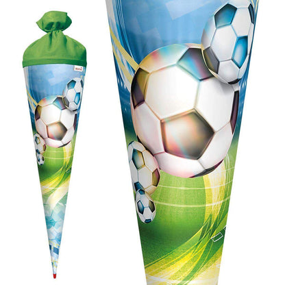 Roth Motiv-Schultüte, Fußball, 70cm, rund, Rot(h)-Spitze, Filzverschluss