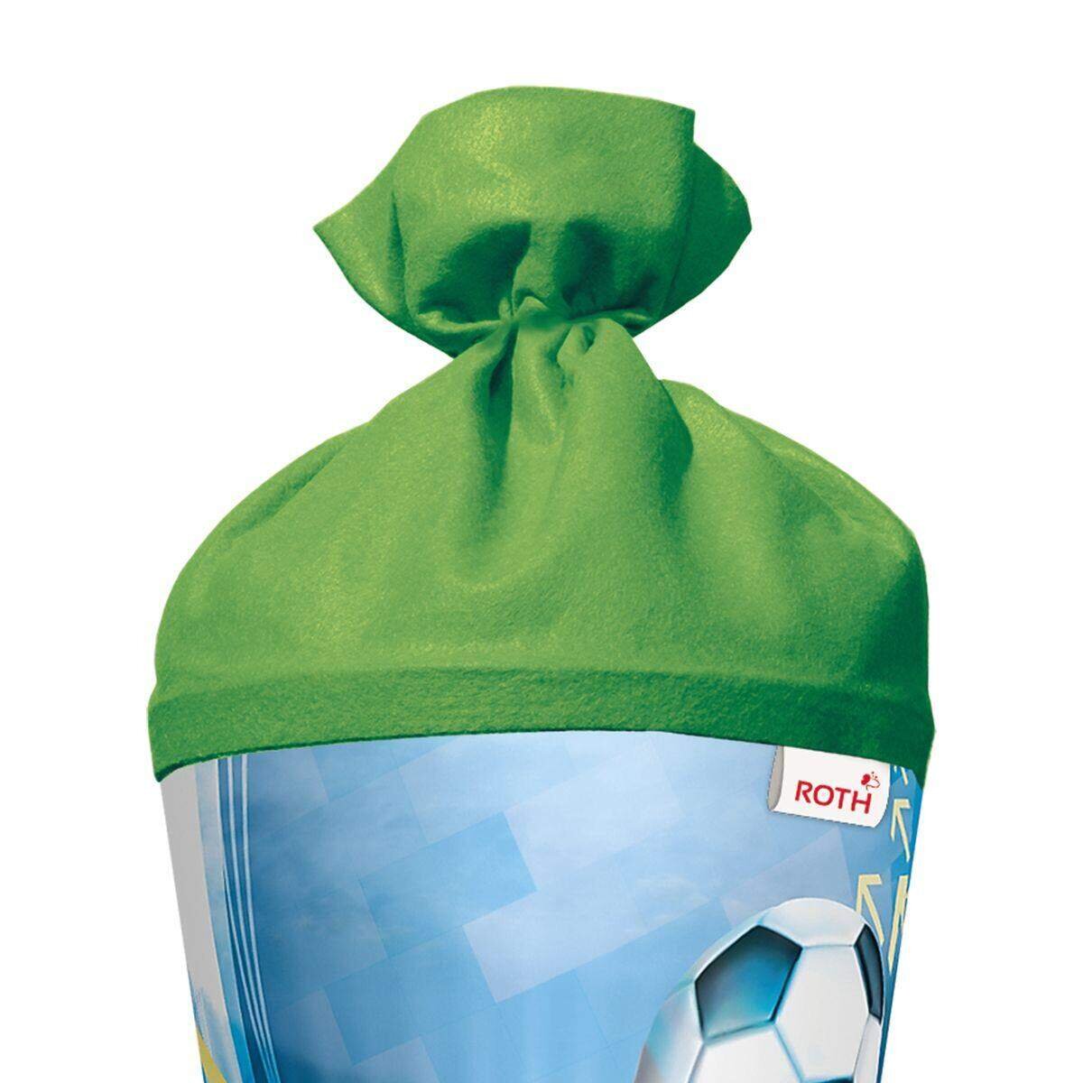 Roth Motiv-Schultüte, Fußball, 70cm, rund, Rot(h)-Spitze, Filzverschluss
