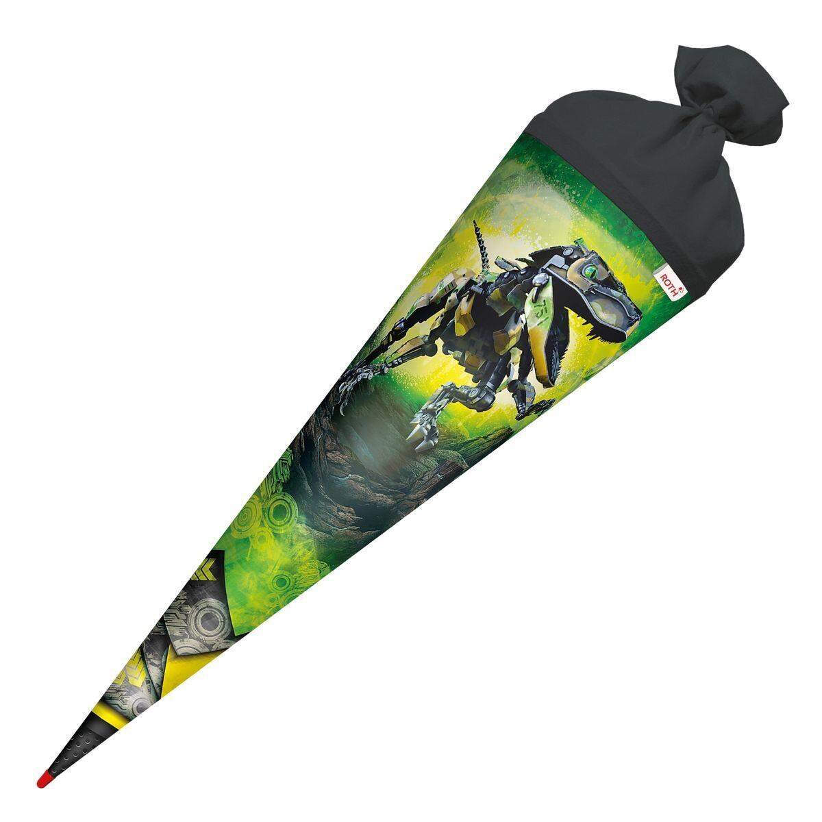 Roth Motiv-Schultüte, Robo-Rex, 70cm, rund, Rot(h)-Spitze, Filzverschluss