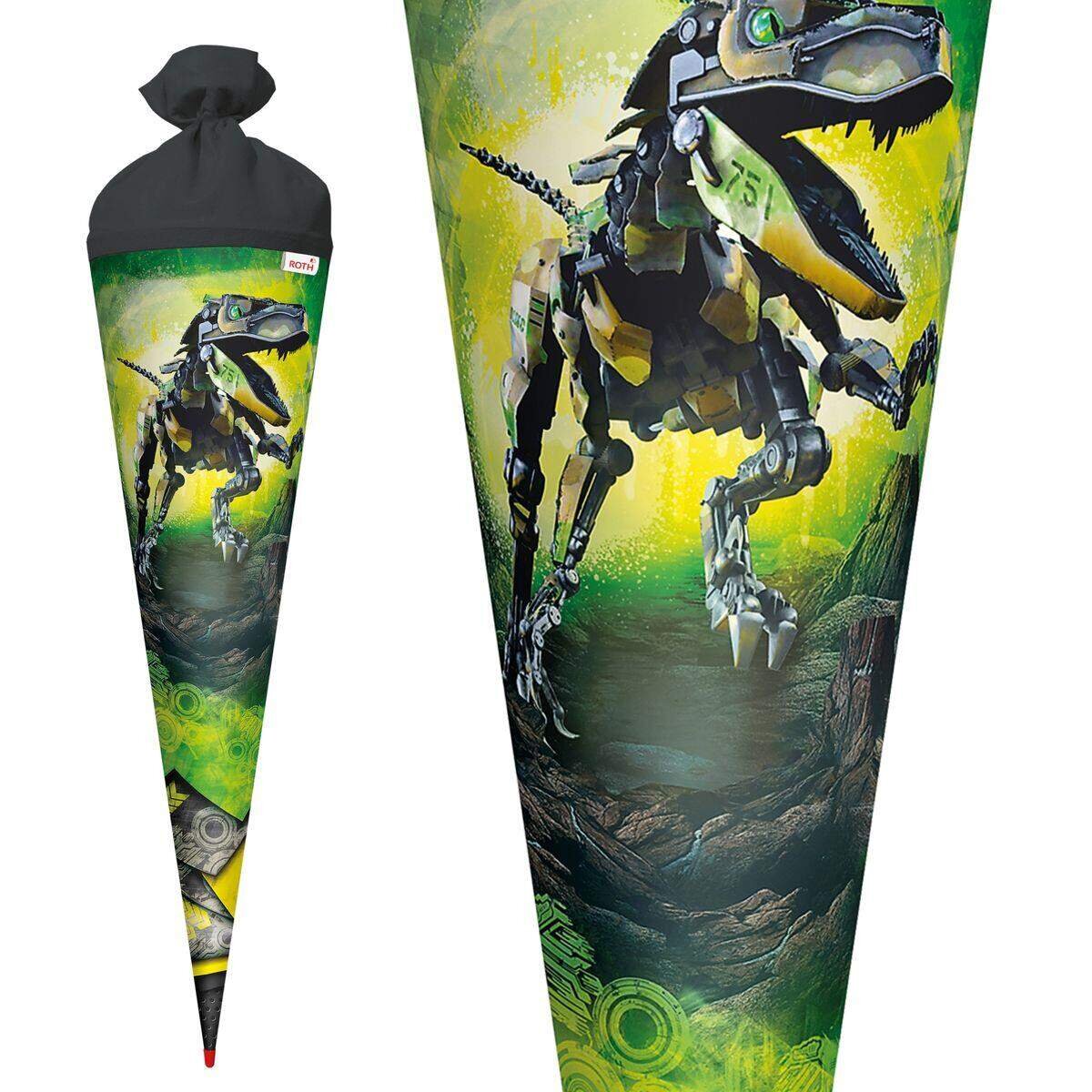 Roth Motiv-Schultüte, Robo-Rex, 70cm, rund, Rot(h)-Spitze, Filzverschluss