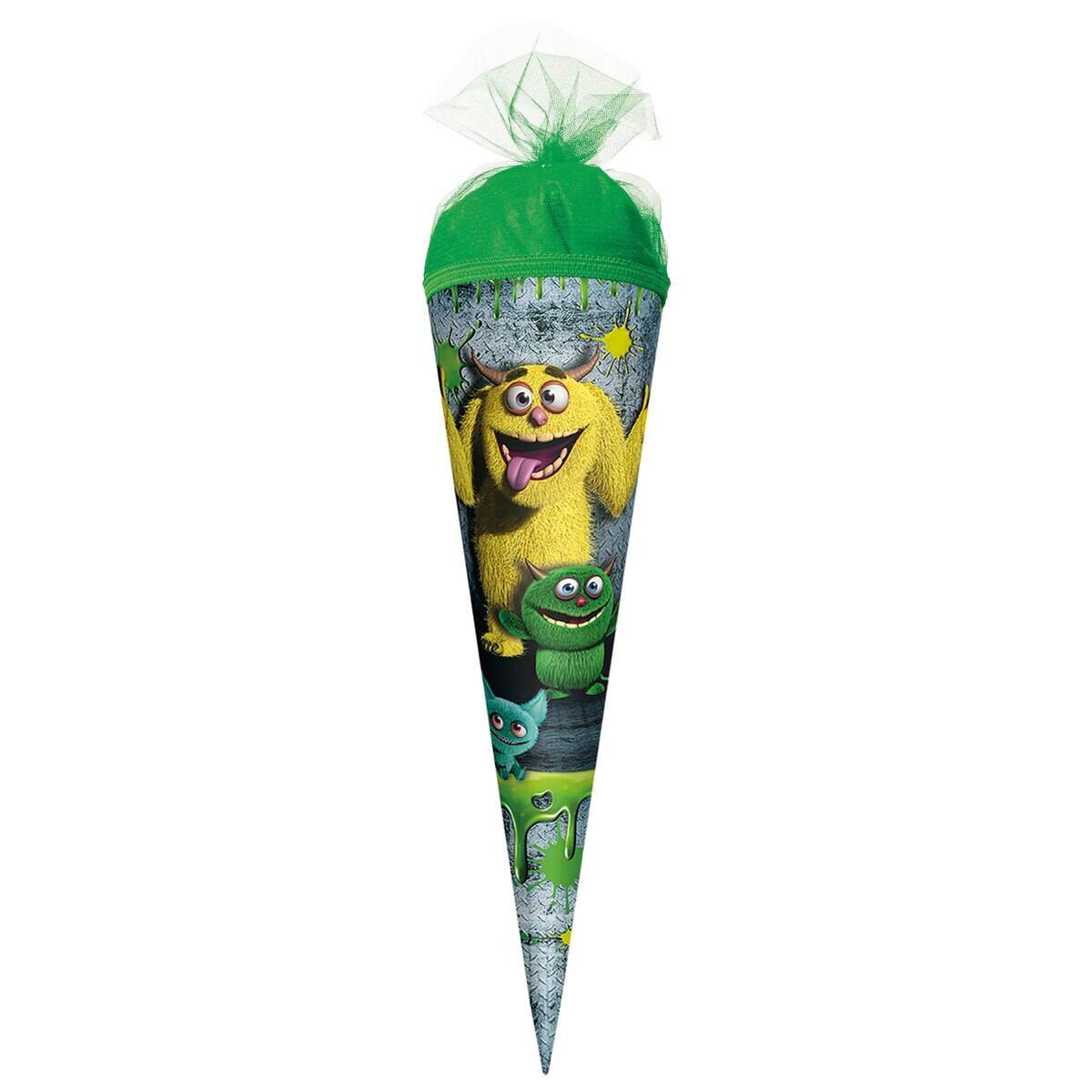 Roth Schultüte Monster, 35 cm, rund, Tüllverschluss