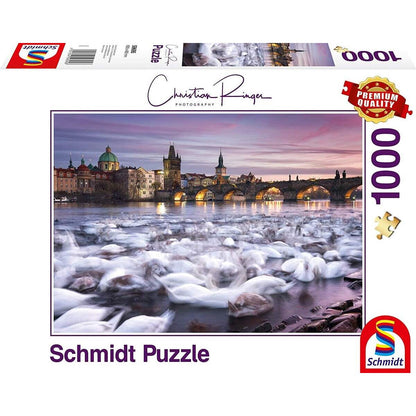 Schmidt Spiele Puzzle - Christian Ringer, Prag, Schwäne, 1000 Teile