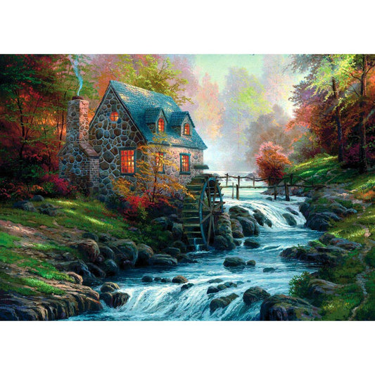 Schmidt Spiele Puzzle - Thomas Kinkade Bei der alten Mühle, 1000 Teile