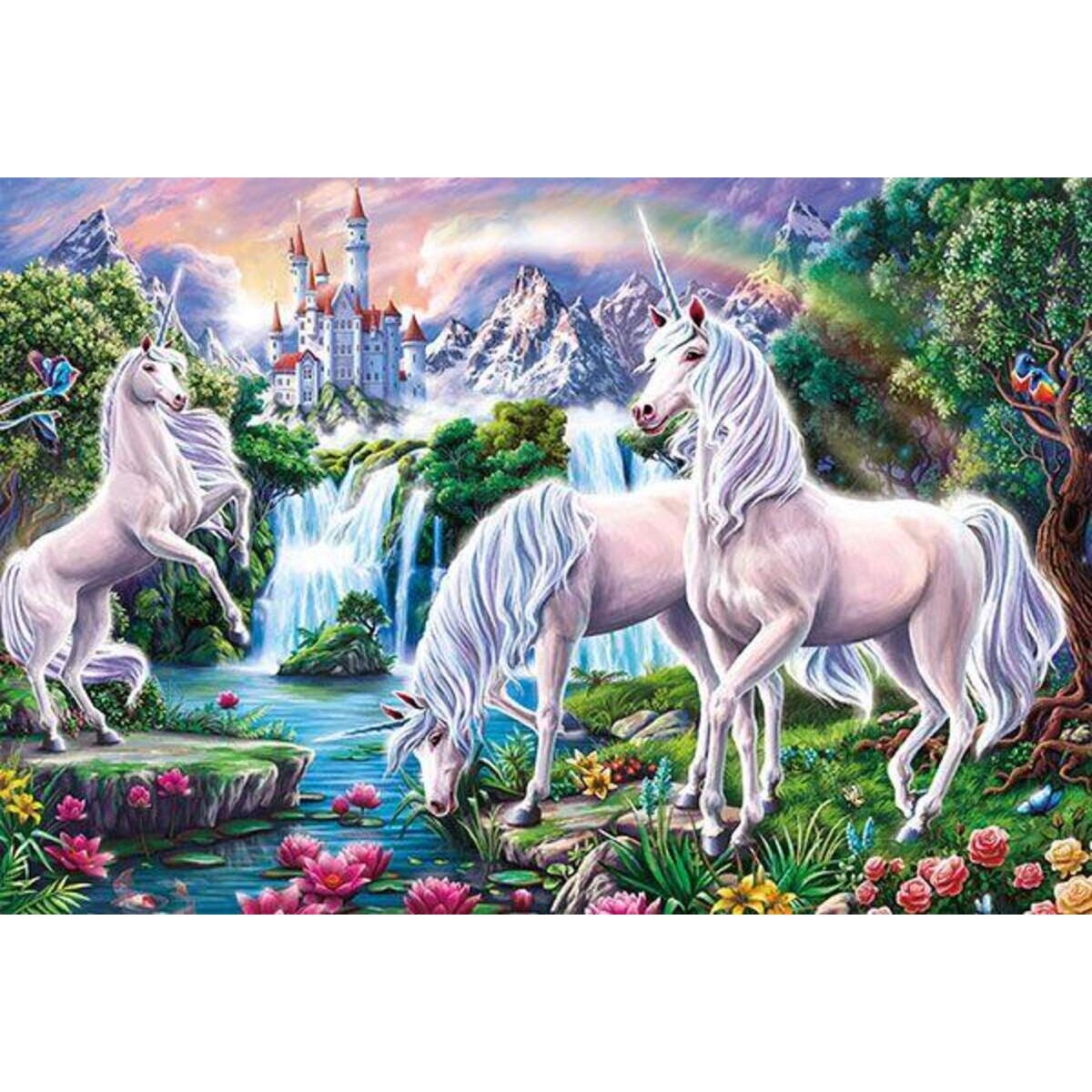 Schmidt Spiele Puzzle - Traumhafte Einhörner mit Einhorn Haarreifen, 60 Teile