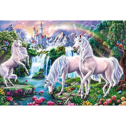 Schmidt Spiele Puzzle - Traumhafte Einhörner mit Einhorn Haarreifen, 60 Teile