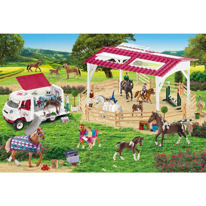 Schmidt Spiele Puzzle - Reitschule und Tierärztin mit 2 Schleich®figuren 150 Teile