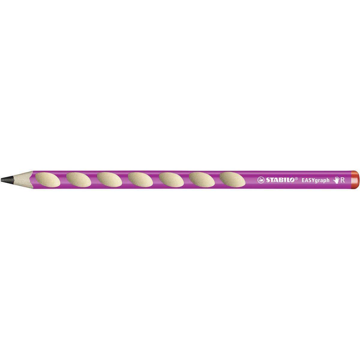 Schul-Set für Rechtshänder - STABILO EASYgraph in pink - inklusive Spitzer + Radierer