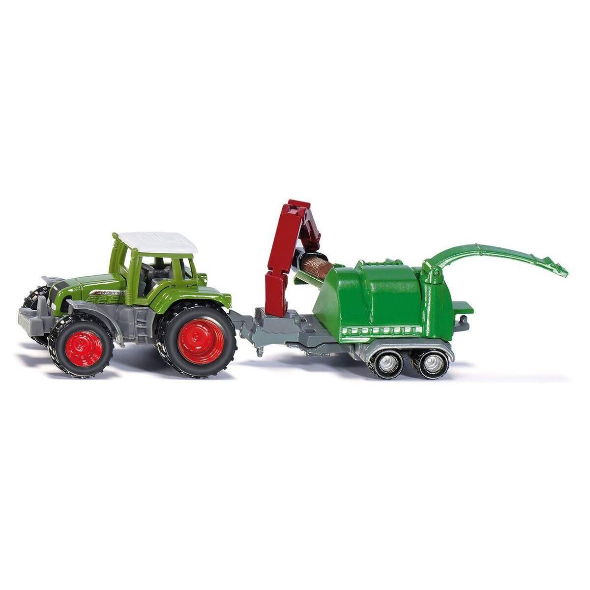 SIKU 1675 Traktor mit Holzhäcksler