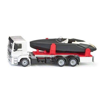 SIKU 2715 LKW mit Motorboot, 1:50, Metall/Kunststoff
