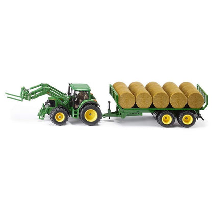SIKU 3862 Traktor mit Rundballenanhänger