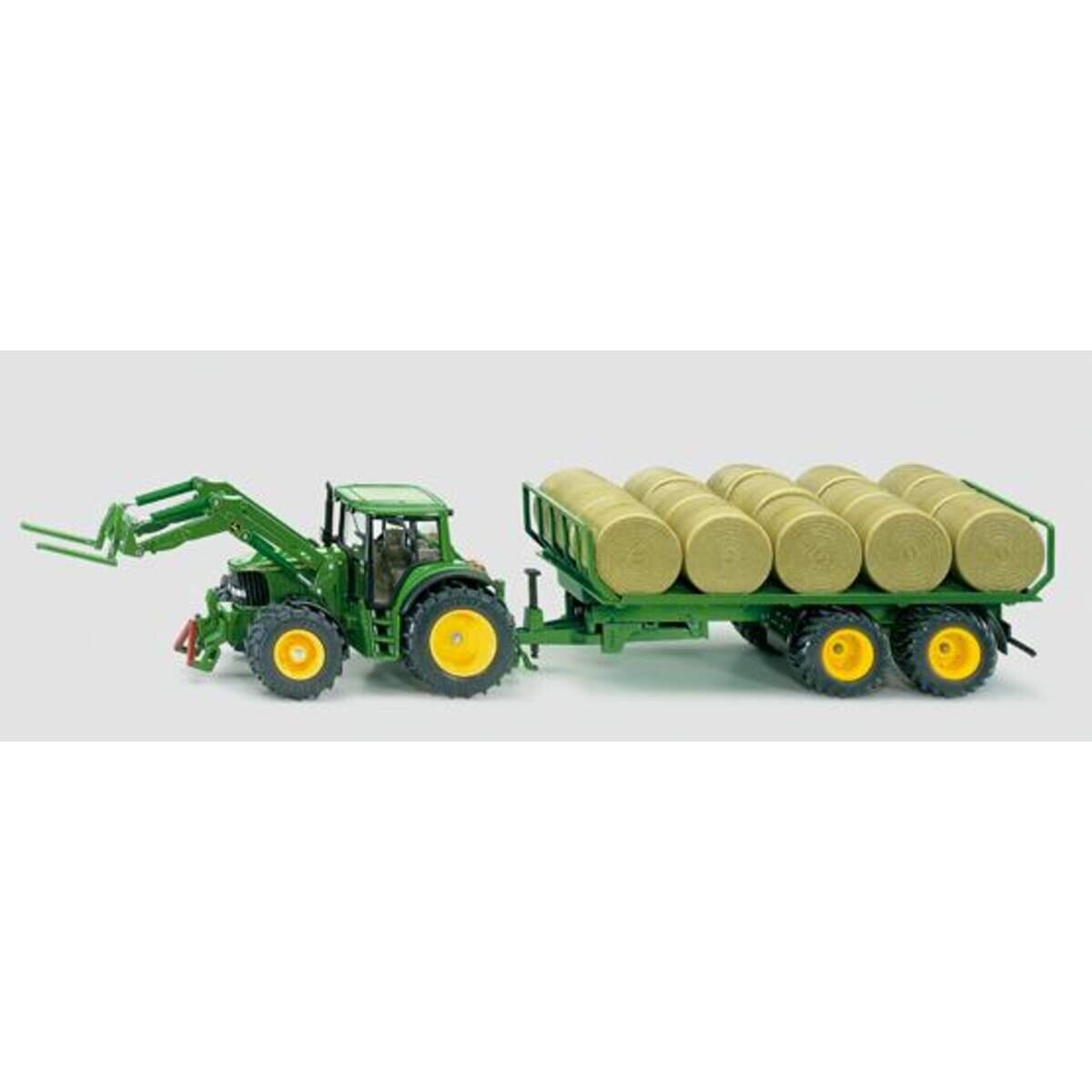 SIKU 3862 Traktor mit Rundballenanhänger