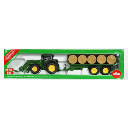 SIKU 3862 Traktor mit Rundballenanhänger