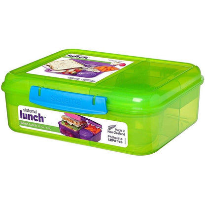 Sistema Bento Lunch Box mit Obst/Joghurt Topf, 1,65 Liter, 1 Stück, sortiert
