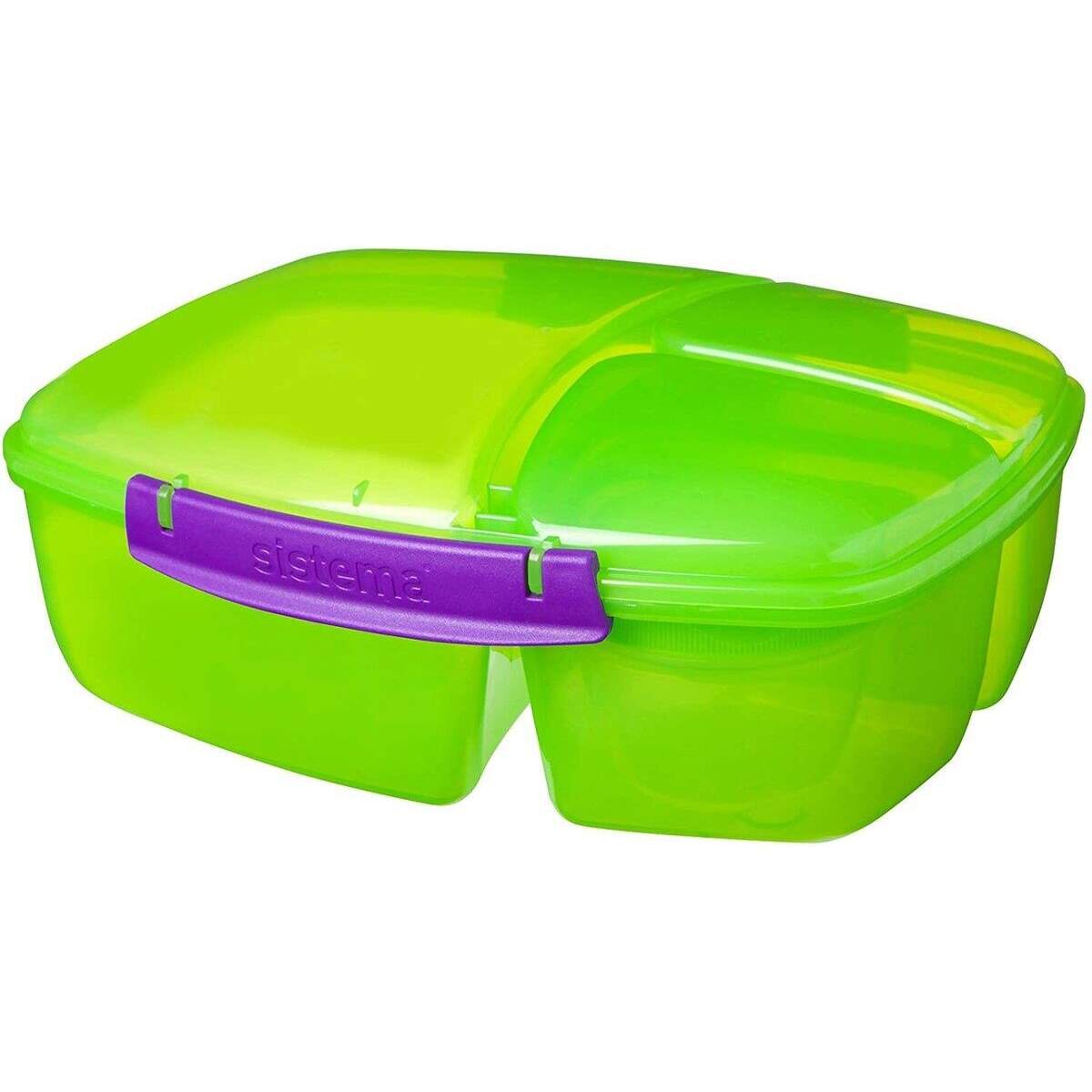 Sistema Lunch Triple Split Lunchbox mit Joghurttopf - 2 L, 1 Stück, farblich sortiert