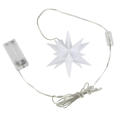 SPERRE MK Idena LED Dekostern Weiß, Ø 12 cm, warmweiß, für innen, batteriebetrieben, mit Timer - gesperrt Dü 23-10-20