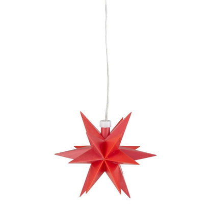SPERRE MK Idena LED Dekostern Rot, Ø 12 cm, warmweiß, für innen, batteriebetrieben, mit Timer - gesperrt Dü 23-10-20