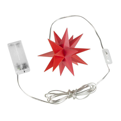 SPERRE MK Idena LED Dekostern Rot, Ø 12 cm, warmweiß, für innen, batteriebetrieben, mit Timer - gesperrt Dü 23-10-20