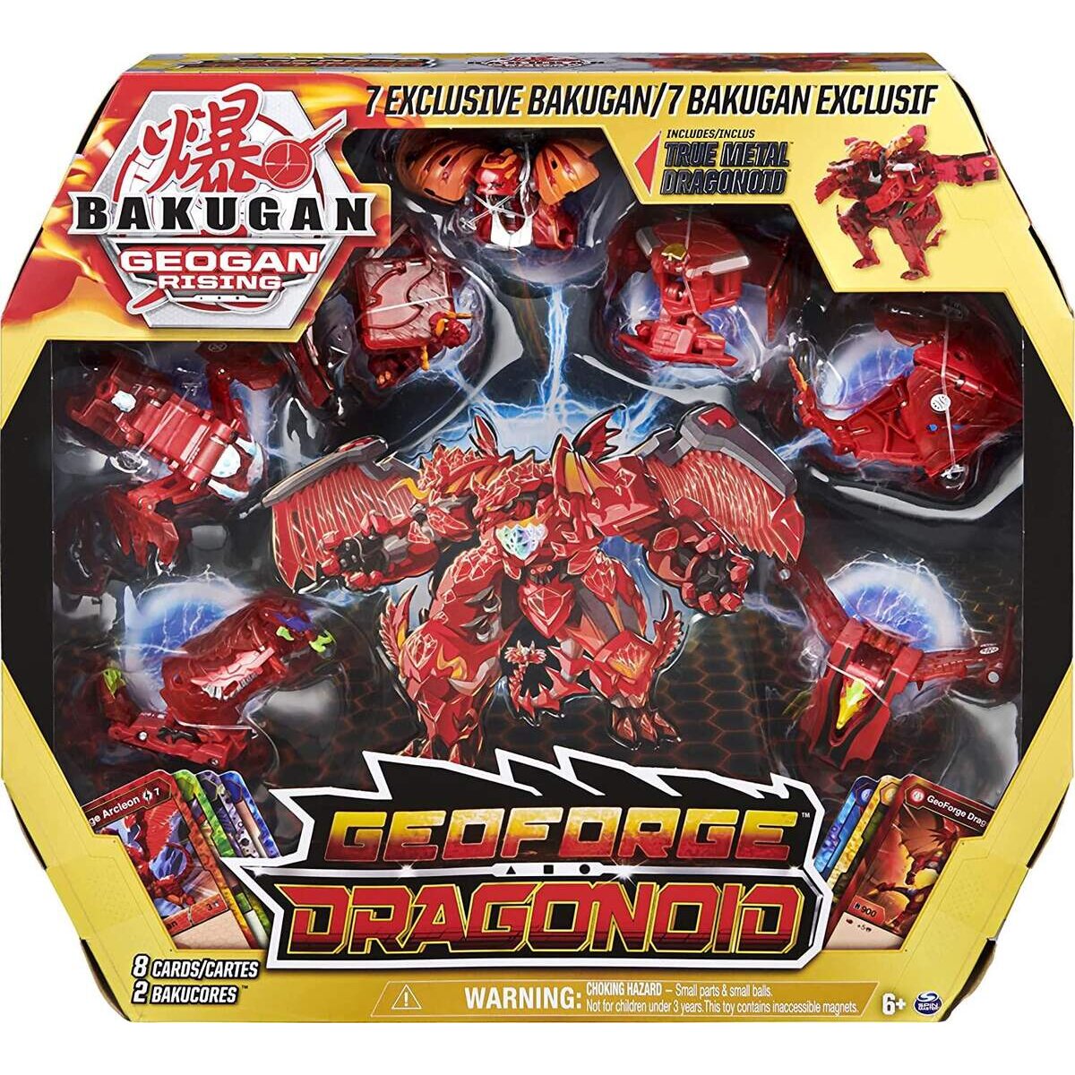 Spin Master Bakugan Geoforge Dragonoid mit 6 Geogan und 1 exklusiven Metall Dragonoid Bakugan