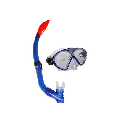 Splash & Fun Tauchermaske mit Schnorchel, blau