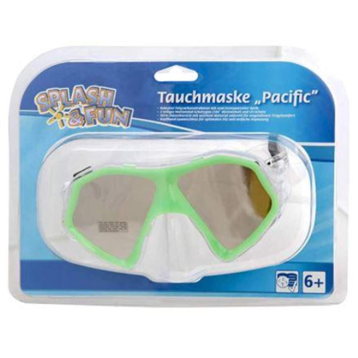 Splash & Fun Tauchmaske Pacific, Silikon, 1 Stück, 4-fach sortiert