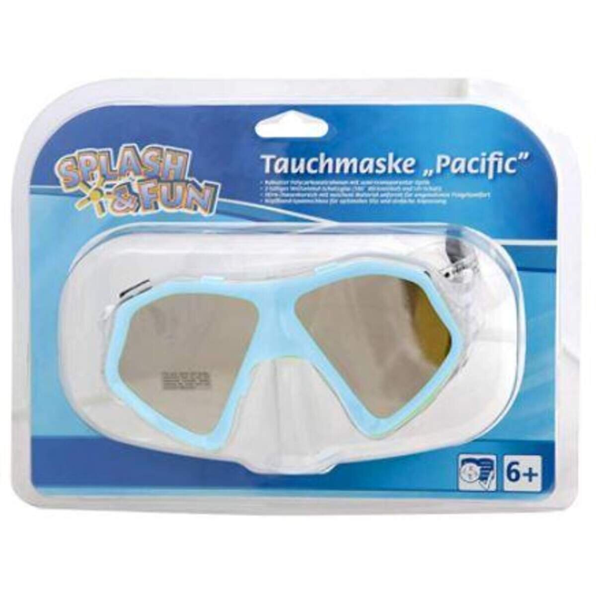 Splash & Fun Tauchmaske Pacific, Silikon, 1 Stück, 4-fach sortiert