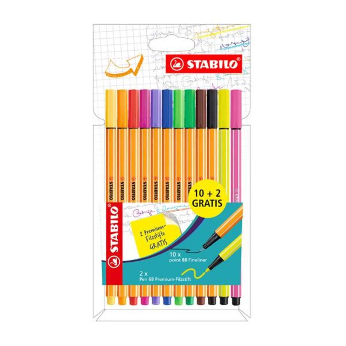 STABILO point 8810er Promotion Etui + 2x Pen 68 gratis